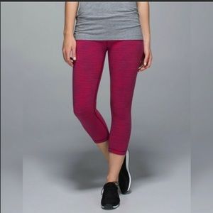 Lululemon Wunder Under Pink Space Dye Cropped Leggings size 8